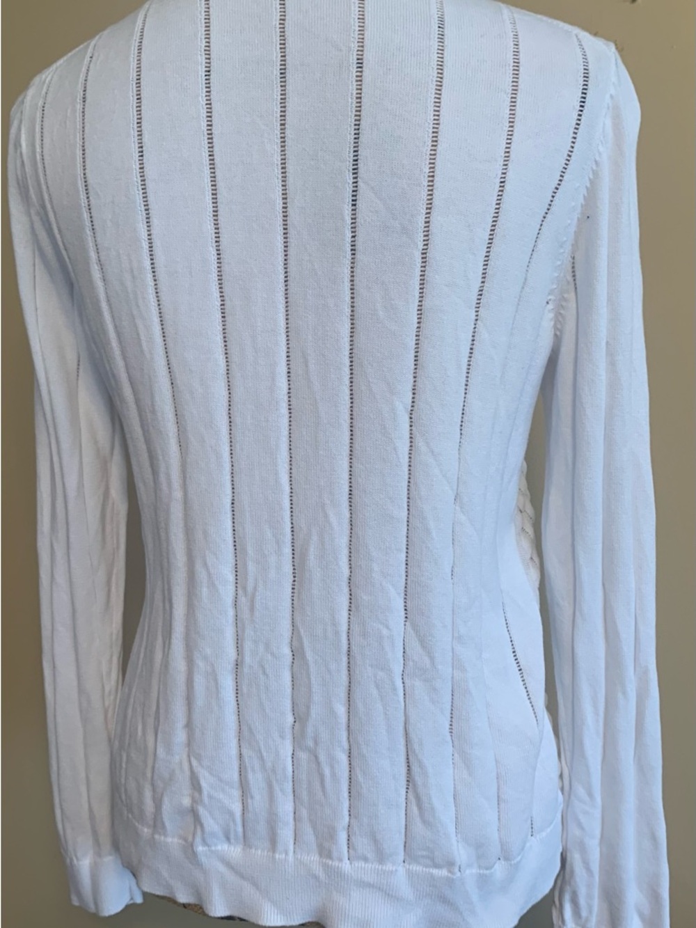 BROOKS BROTHERS ladies pure white lightweight eyelet cardigan size Large LNWOT - Picture 2 of 9